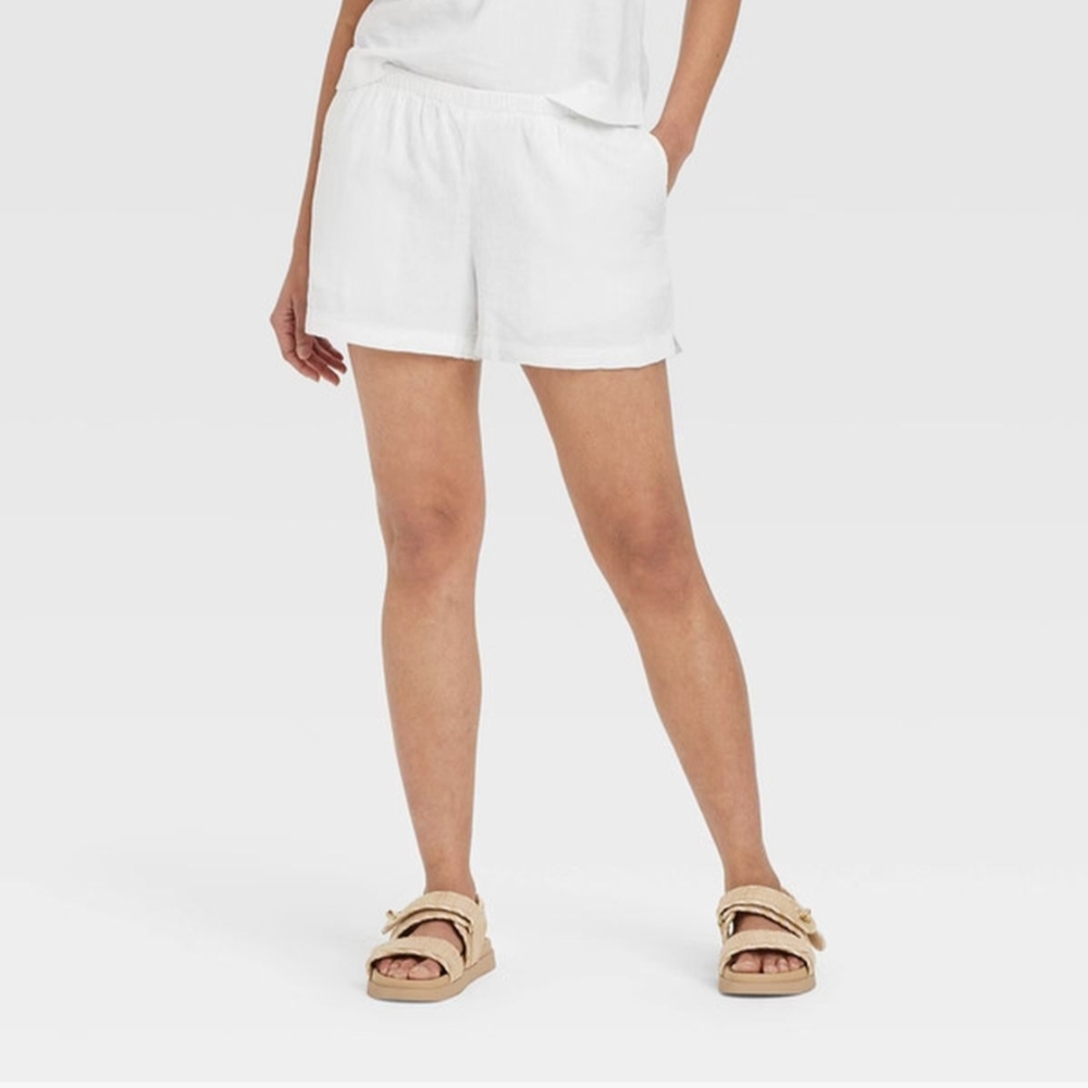 Women's White Casual Shorts